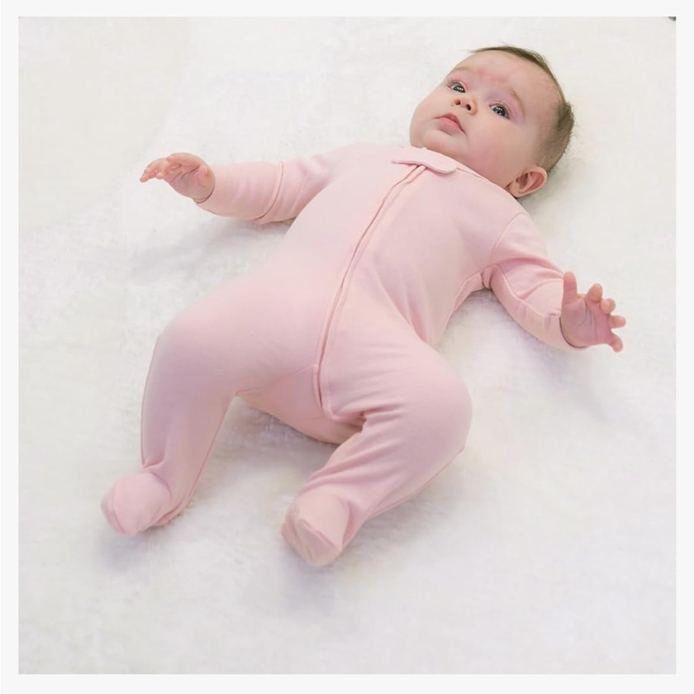 Soft Pink Baby Footie Pajamas